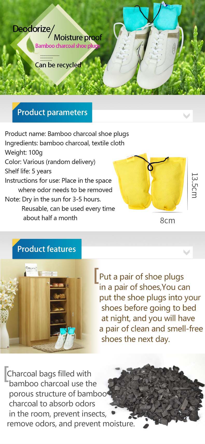 Bamboo Charcoal Shoe Inserts A - đánh giá và giá Activated Carbon Bag